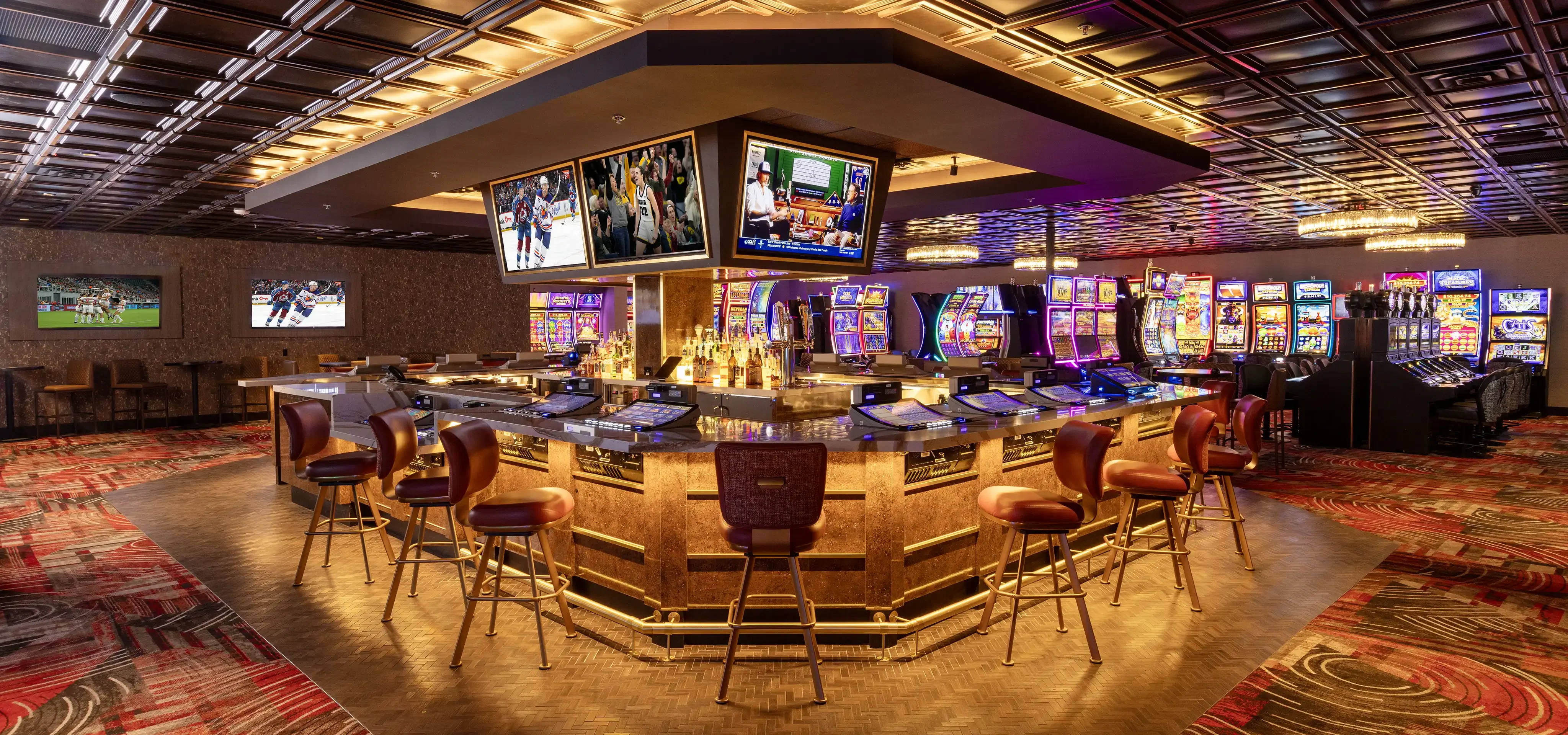 Bar with chairs and gaming machines